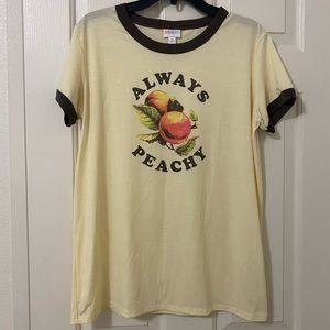 Lularoe Liv T - Always Peachy - Pale Yellow - Vintage Vibes